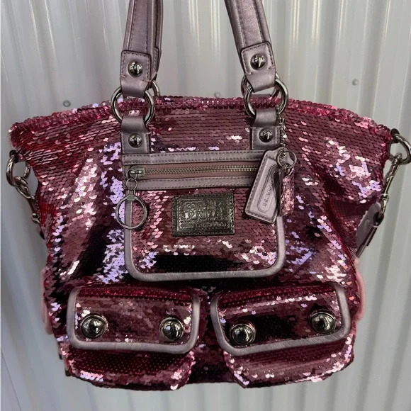 COACH POPPY RARE Limited Edition Sequin pink bag - Picture 7 of 8